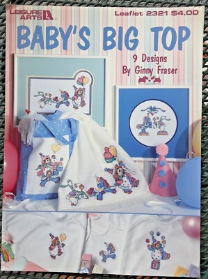 Leisure Arts 2321 BABY'S BIG TOP Cross Stitch Sewing Project Pattern Pamphlet H