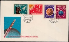 Albania; Badania kosmiczne 1963 kpl. na ilustrowanym liście pierwszego dnia obiegu (26,-)