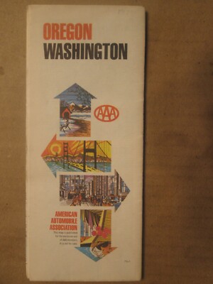 AAA  American Automobile Association Map of Oregon and Washington 1970