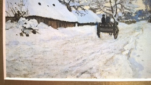 Claude Monet The Cart, Snow Covered Road At Honfleur Art Print Christmas Card - Picture 12 of 24