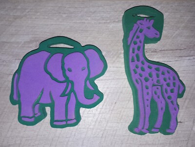 Elefant und Giraffe Dschungeltier große Schaumstoffmalstempel