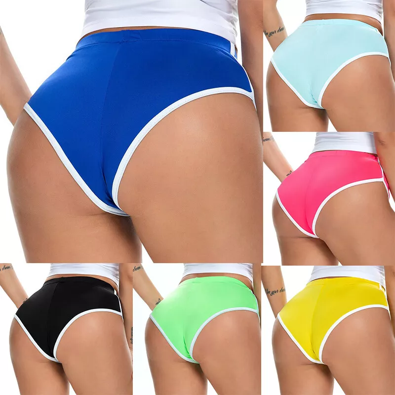 Sexy Women Hot Pants Sports Micro Shorts Workout Fitness Mid Waist