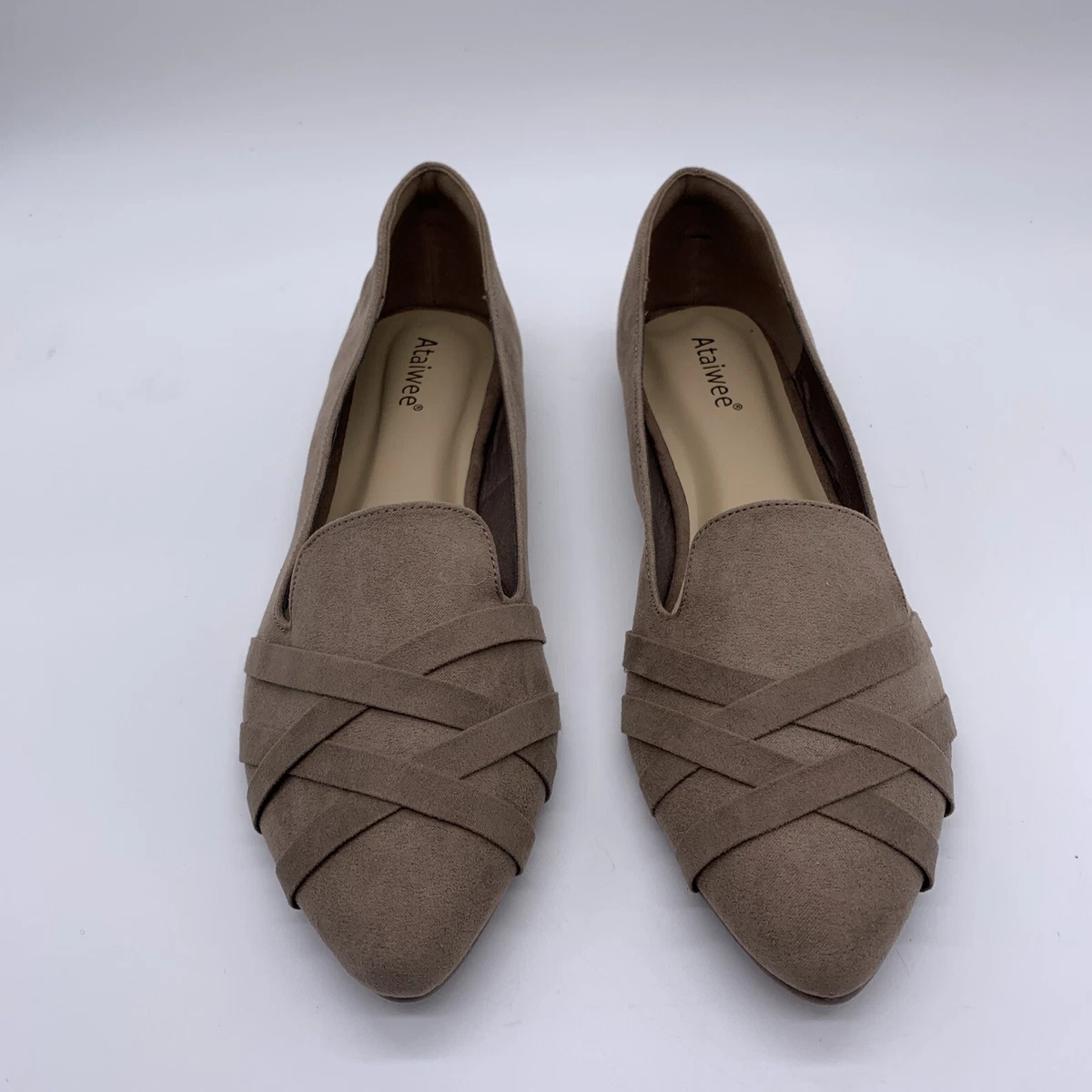 Tan pointed flat clearance shoes