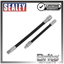 Sealey AK7341 Flexible Extension Adaptor Set 2pc 1/4"Sq x 150mm & 3/8"Sq x 200mm