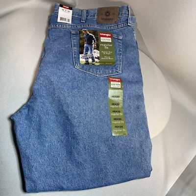 Wrangler Hero Regular Fit Mens Jeans Light Wash 5 Star Premium Denim Size 46X30