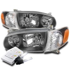 For 01-02 Toyota Corolla Replacement Black Headlight Headlamp Lamp W6k Hid Kit
