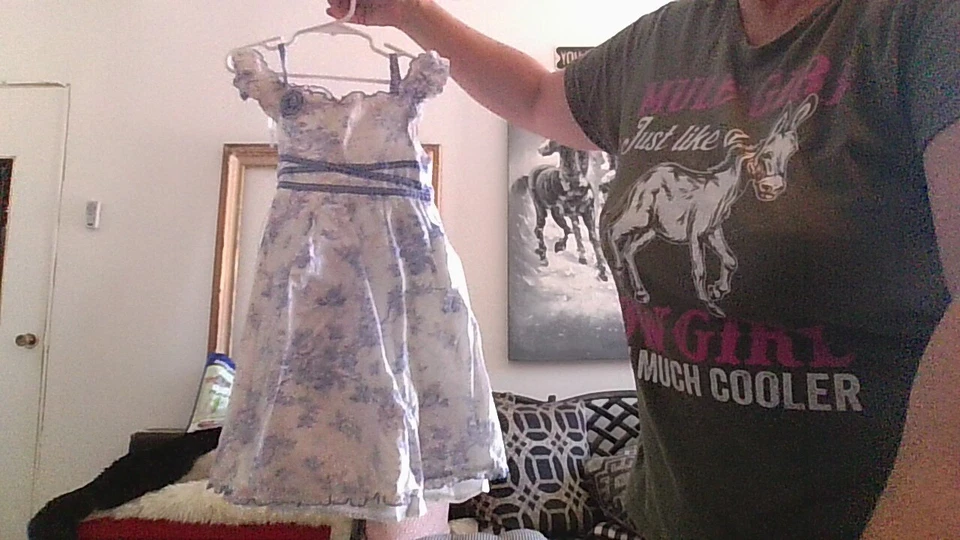 Biscotti Collezioni Size 5 Adorable Blue Roses & Polka Dots/White Ruffled Dress - Image 2 of 4