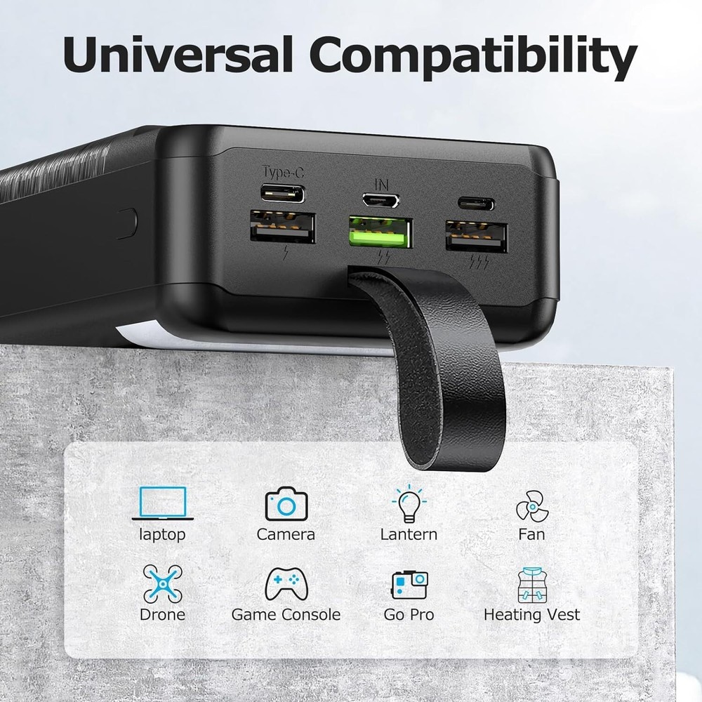 60,000mAh 22.5W Fast Charging Power Bank with USB-C Quick Charge