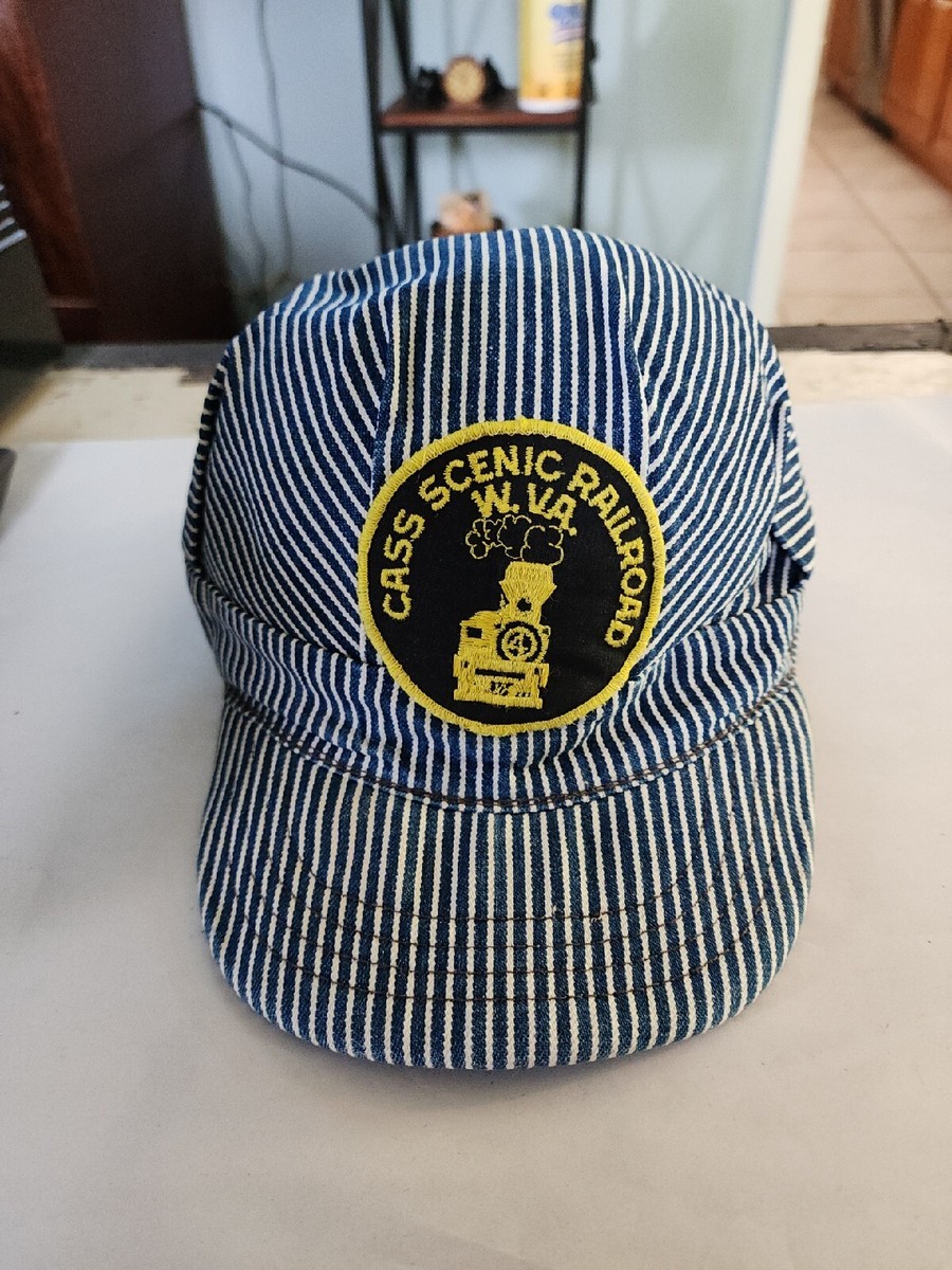 Vintage CASS Scenic Railroad W. Virginia Blue White Stripe