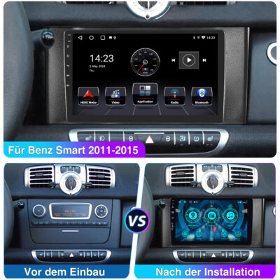 2+64G Android 13 Für Smart Fortwo 451 2010-2015 Autoradio 9'' GPS Navi CarPlay