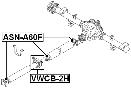 Soporte de rodamiento central FEBEST VWCB-2H OEM 2H0521102AG Foto 2 de 3
