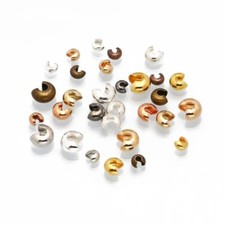 Round Cover Knot Open Crimp End Bead Stopper Spacer Beads DIY Jewelry 100Pcs/Lot
