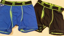 CHAMPION 2 Boxer Briefs BOYS Underwear S/P Black /BLUE