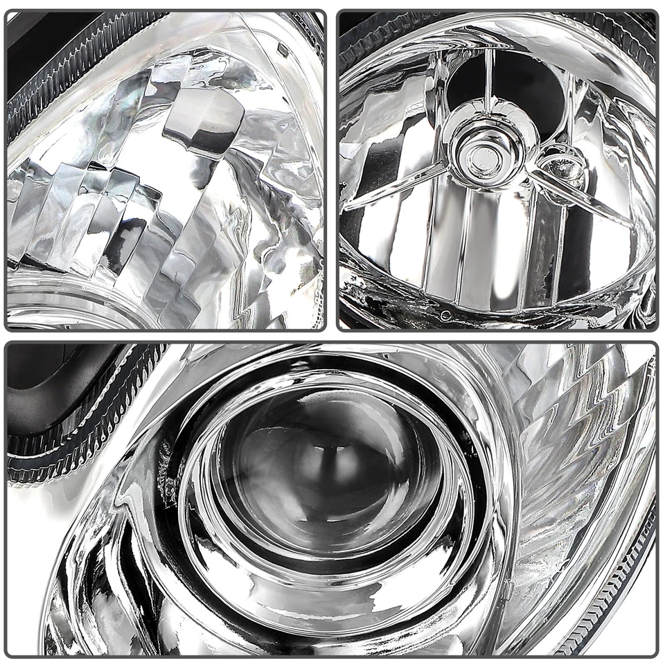 Conjunto de faros halógenos proyectores cromados L & R para Hyundai Sonata 2002-2005 Foto 4 de 4