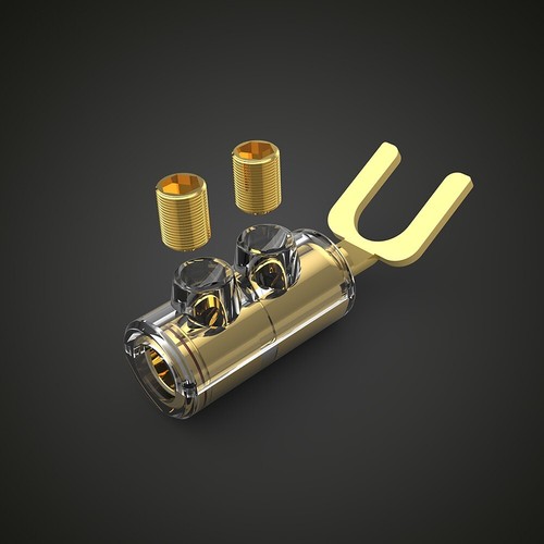 4PCS Y Spade Plugs Screw Locking B554G 24k Gold Plated SpeakerCable Conenctor - Picture 8 of 11