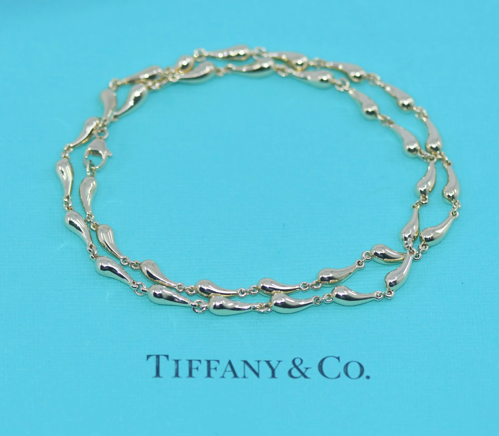 Tiffany & Co Elsa Peretti Teardrop 18K Yellow Gold Necklace