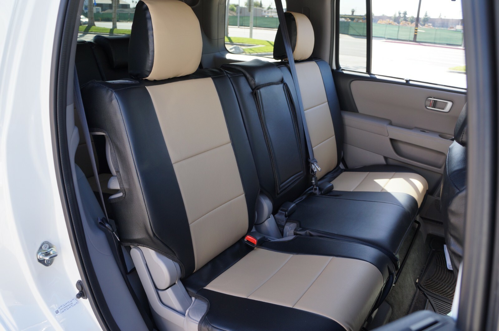 IGGEE S.LEATHER CUSTOM FIT FRONT SEAT COVERS FOR HONDA ELEMENT 2003