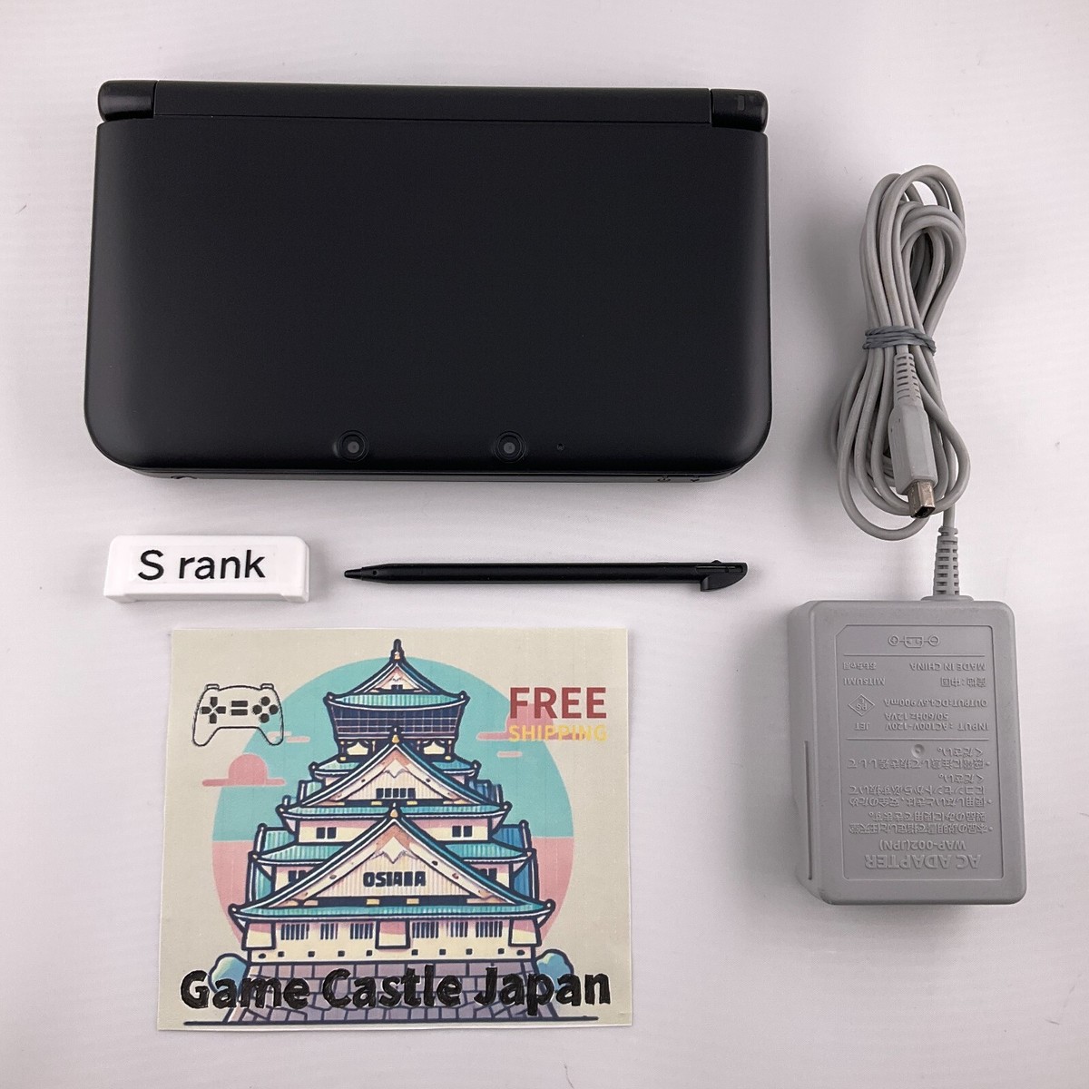 S-rank] Nintendo 3DS LL XL console Black with Charger/Stylus