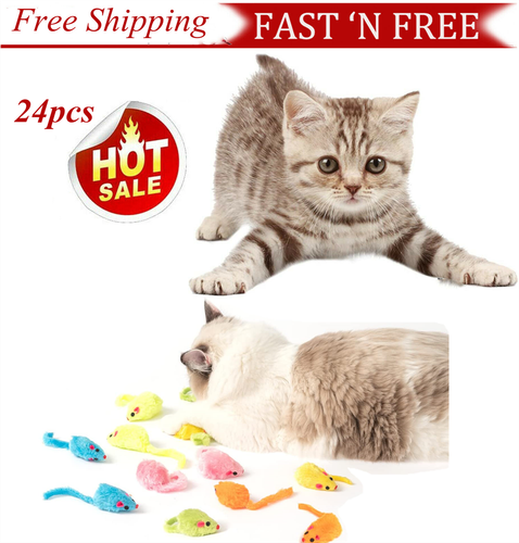 24 Rasselmäuse - Fellmäuse Katzenspielzeug - Maus - Mäuse - Spielzeug - Katze-DE - Bild 5 von 13