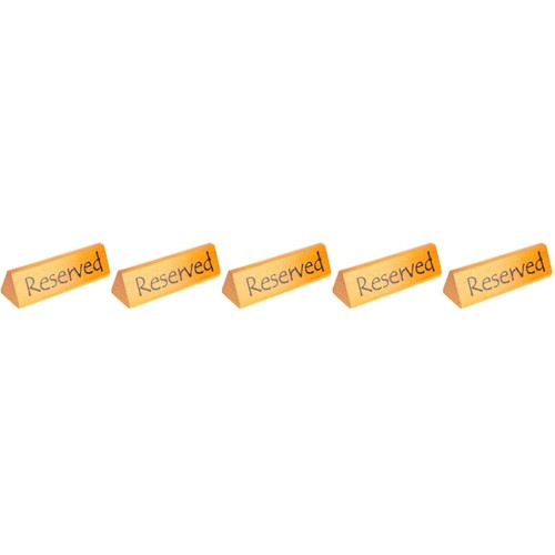 5 PCS Wedding Seat Card Pine Wood Table Tents Reserved Sign Signs for