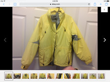Gerry Womans Yellow Full Zip Down Insulated Winter Ski Jacket Made In U.s.a. Lg.