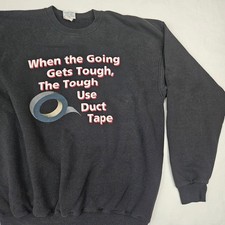 Vintage Sweatshirt Mens Extra Large Duct Tape Looney Tunes Black 90s USA Made