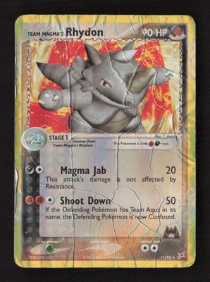 Team Magma's Rhydon - Holo Rare Team Magma vs Team Aqua 11/95 HP Pokémon TCG