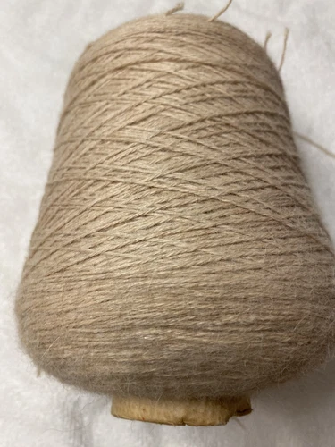 Huge 2 lb. 07oz Cone of INCA TOPS Mill 100% Baby Alpaca Yarn 3ply Milky White - product listing photo