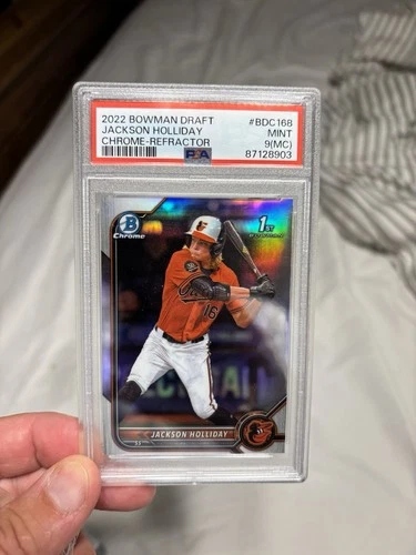 Jackson Holliday 2022 Bowman Draft #BDC-168 Refractor Chrome PSA 9