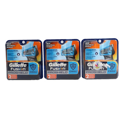 3 PACK Gillette Fusion ProShield Chill Men's Razor Blade Refills, 2 Count Each