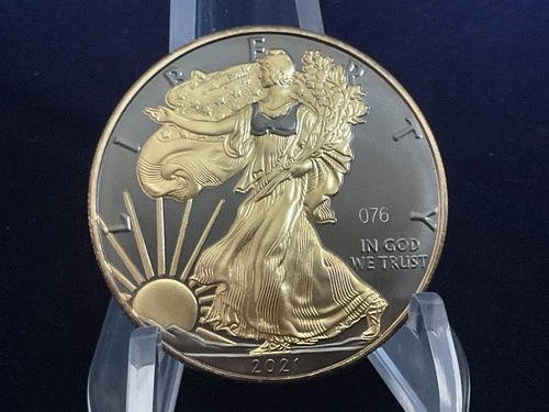 2021 1oz Silver Liberty Eagle.   “Gold Ring Edition”.  COA in Sleeve.