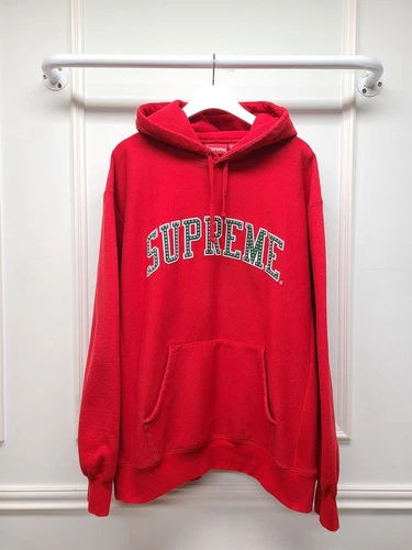 Sweat à capuche logo lettrage arc étoile rouge suprême 64553795