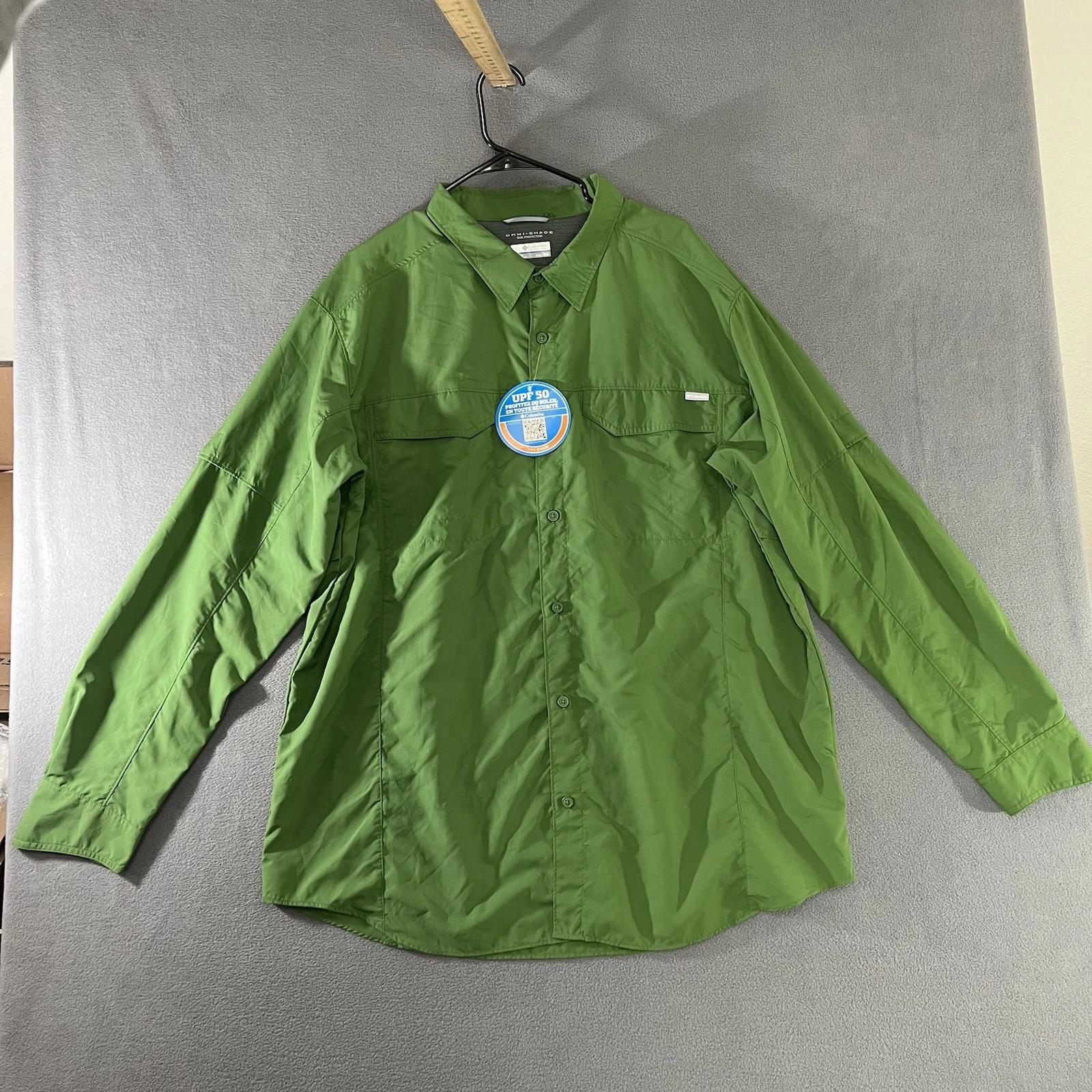 Columbia Shirt Mens 2XLGreeb Omni-Shade Long Sleeve Outdoor Hiking UPF50