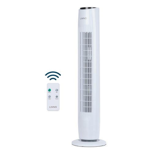 LIVIVO Tower Fan 32 Inch Oscillating Fan with Remote Timer White