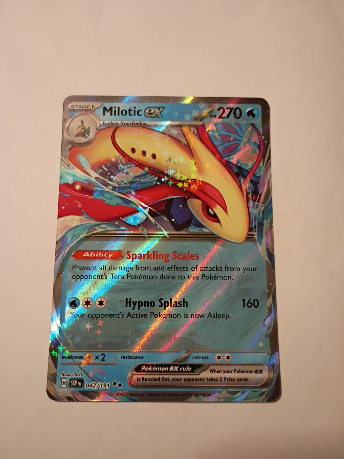 Milotic Ex 42/191 Pokémon TCG S&V Surging Sparks Double Rare Holo NM