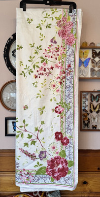 GIEN Millefleurs Tablecloth floral white rectangle 66 x 89 Italy France