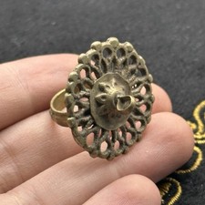 Ancient Roman Bronze Ring With Glass Insert