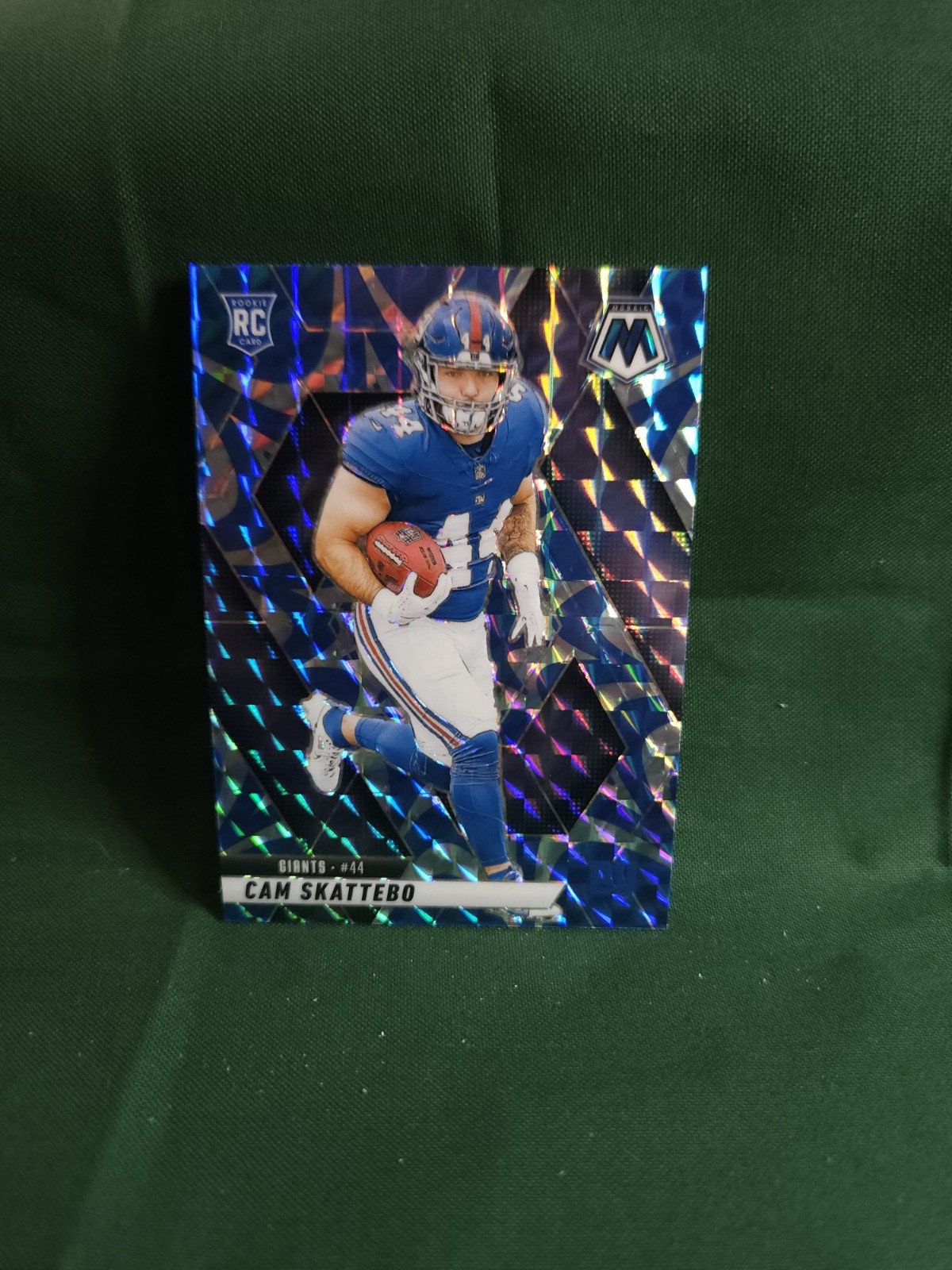 2025 Mosaic Football #305 Cam Skattebo RC Blue Reactive Mosaic Prizm