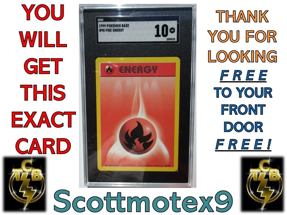 1999 Pokemon BASE Fire 98/102 Energy Common - Creatures GAMEFREAK SGC Grade 10