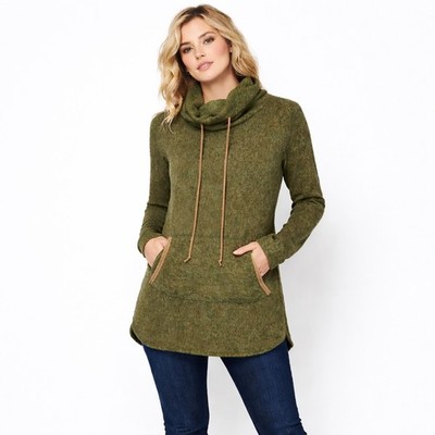 Hailey & Co Womens Green Angora Blend Sweater Med Boho Granola Girl Goblincore