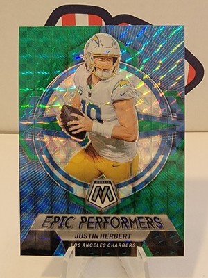 2023 Panini Mosaic #EP-JH Justin Herbert Epic Performers Mosaic Green