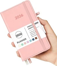 Pocket Planner 2026 Weekly Monthly Planners with Month Tabs for Purse 3.5" x 6"