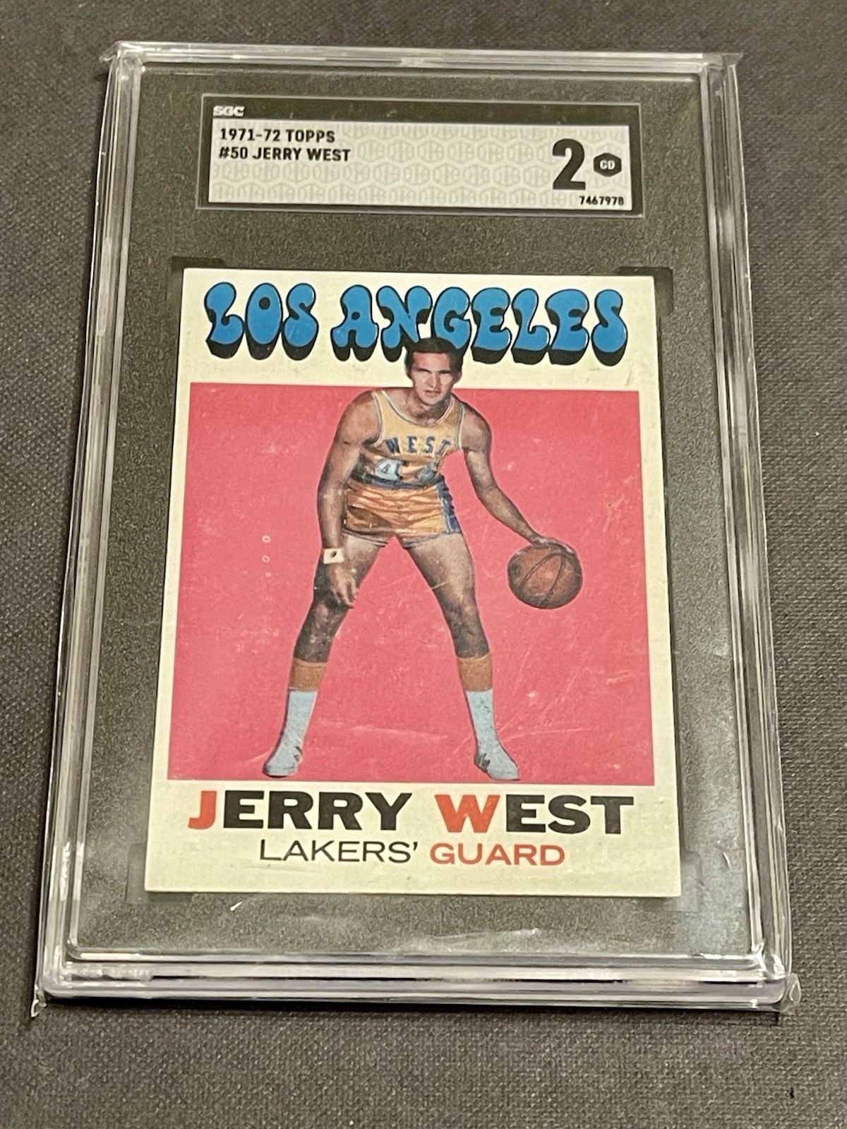 1971-72 Topps JERRY WEST SGC 2 Lakers #50 HOF