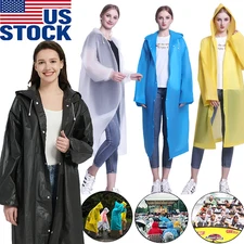 Raincoat Rain Coat Jacket Poncho Rainwear Hooded Waterproof Unisex Adult