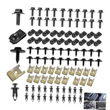 100 Pcs Car Screws and Bolts Kit U-Nuts Fender Splash Guard - Metal Galvanized