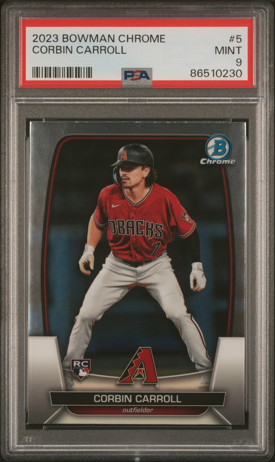 2023 BOWMAN CHROME #5 CORBIN CARROLL ROOKIE RC PSA 9