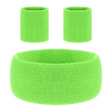 Cobee 80s Neon Sweatband Set, Polyester Fiber Sweatbands  Moisture Wicking