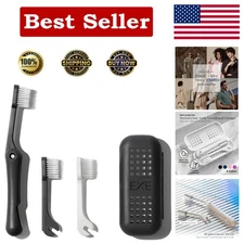 Compact Minibox Travel Toothbrush Set with Replaceable Heads & Ventilated Case