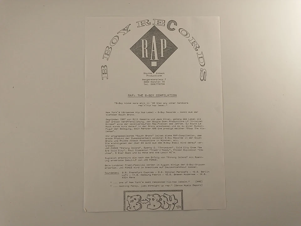 The B-Boy Compilation LP (+ promo paper) 1988 Boogie Down Productions Sparky D - Bild 4 von 4