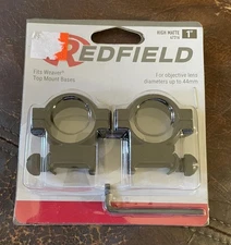 Scope High Rings for 1" Tube Matte Black lens dia up to 44mm Redfield 47316